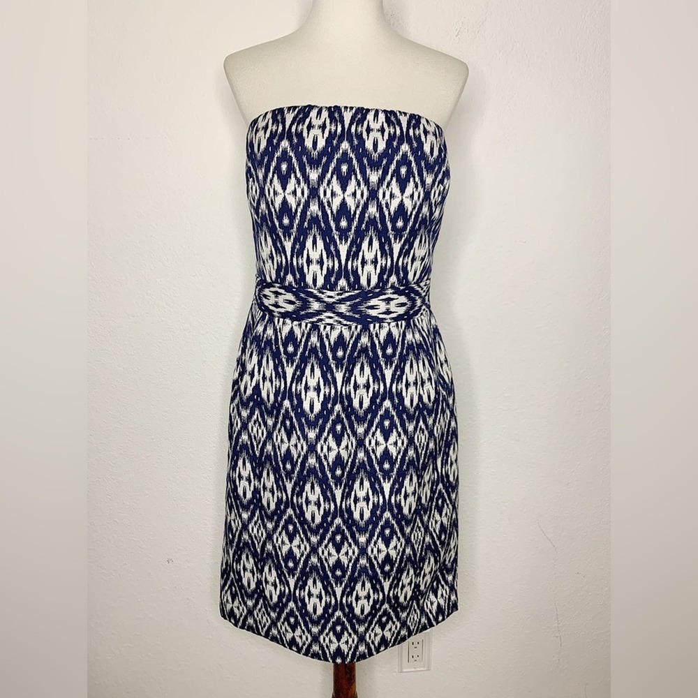 NWT Banana Republic Ikat Print Strapless Mini Dress Size 8 Petite $130